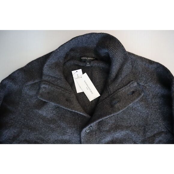 Banana Republic 767990 Men Sz XL Charcoal Gray Cozy Midweight Sweater Jacket - Picture 5 of 8